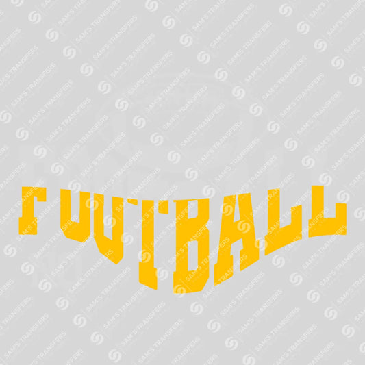 Apparel featuring a Football Yellow Script-themed DTF transfer.