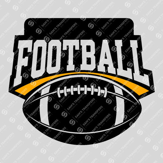 Apparel featuring a Football Shield Black-themed DTF transfer.