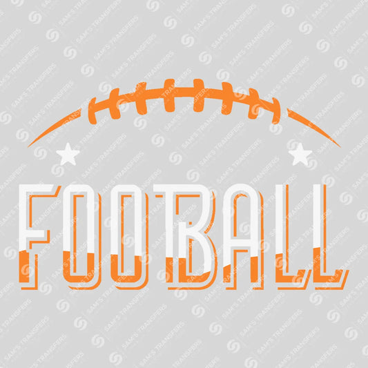 Apparel featuring a Football Stars Orange-themed DTF transfer.
