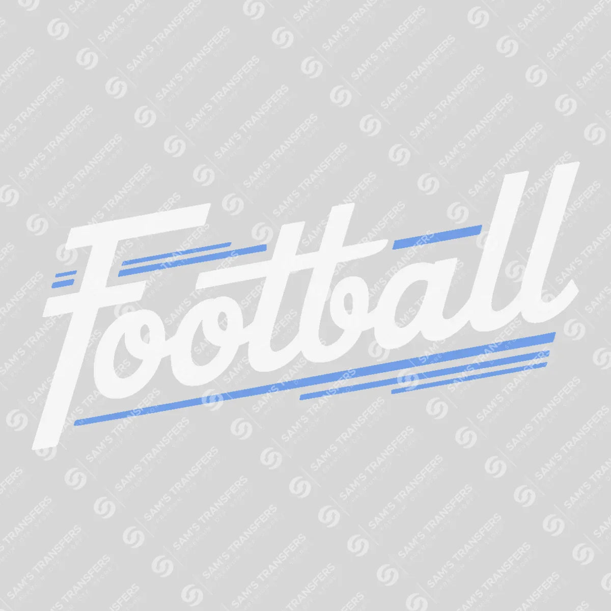 Apparel featuring a Football Speed Script-themed DTF transfer.