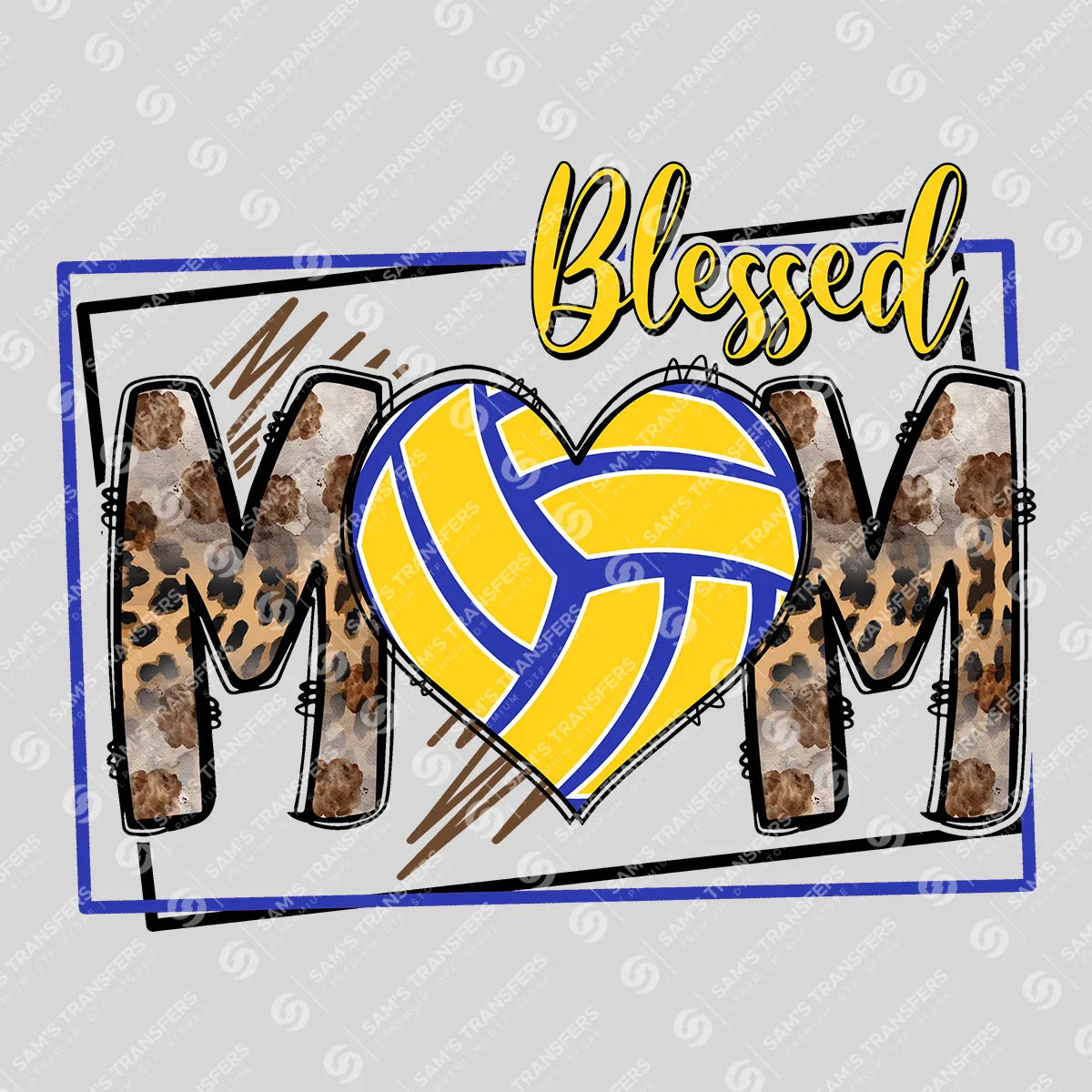 Apparel featuring a Blessed Mom Volleyball-themed DTF transfer.