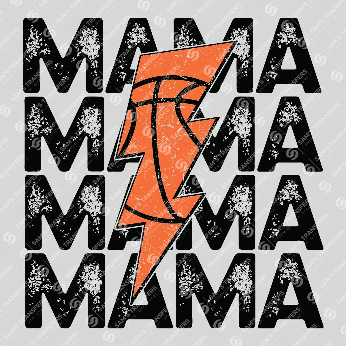 Apparel featuring a Basketball Mama Bolt-themed DTF transfer.