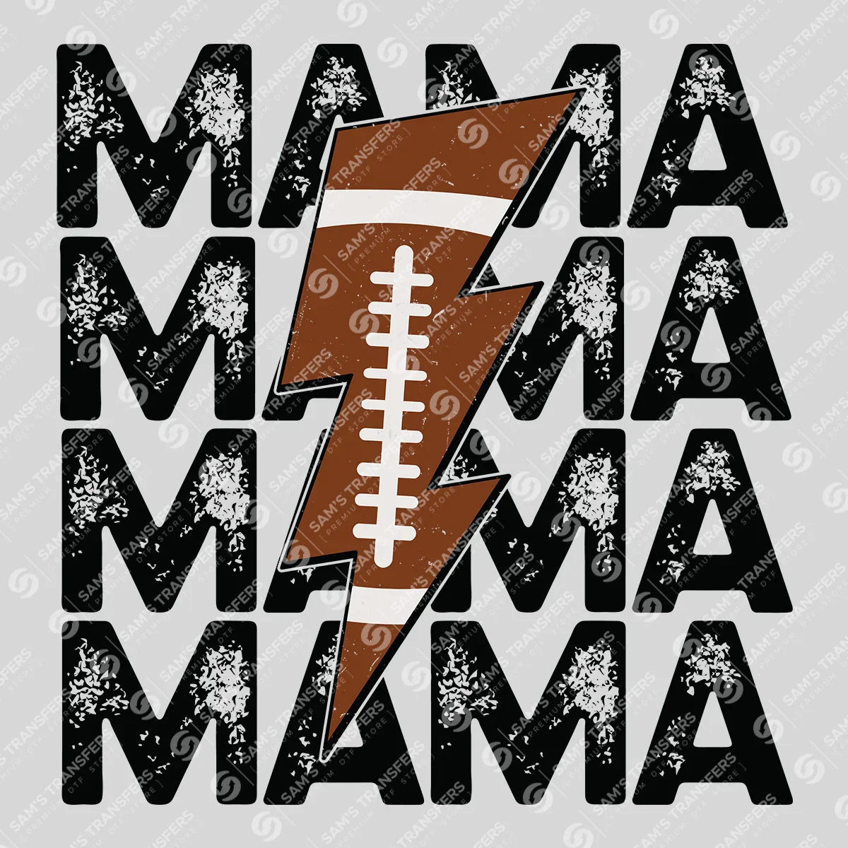 Apparel featuring a Football Mama Bolt-themed DTF transfer.