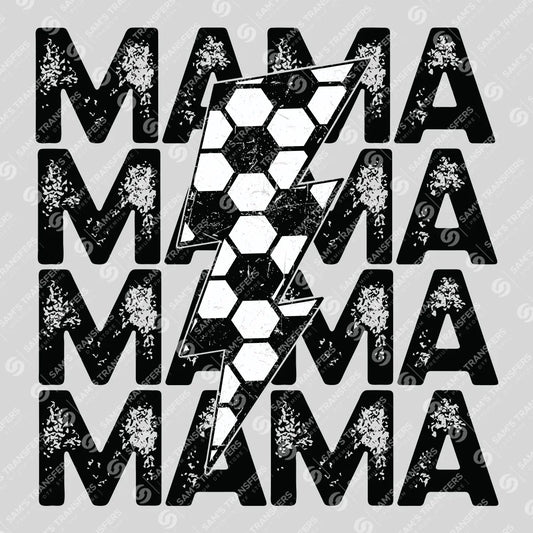 Apparel featuring a Soccer Mama Bolt-themed DTF transfer.
