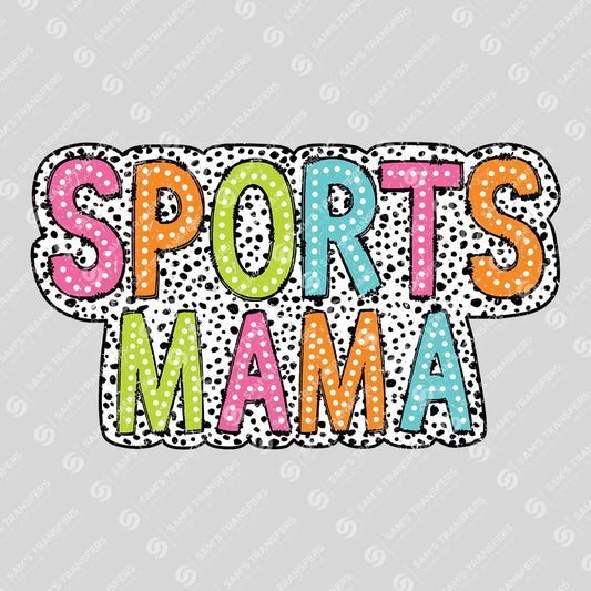 Apparel featuring a Sports Mama Colorful-themed DTF transfer.
