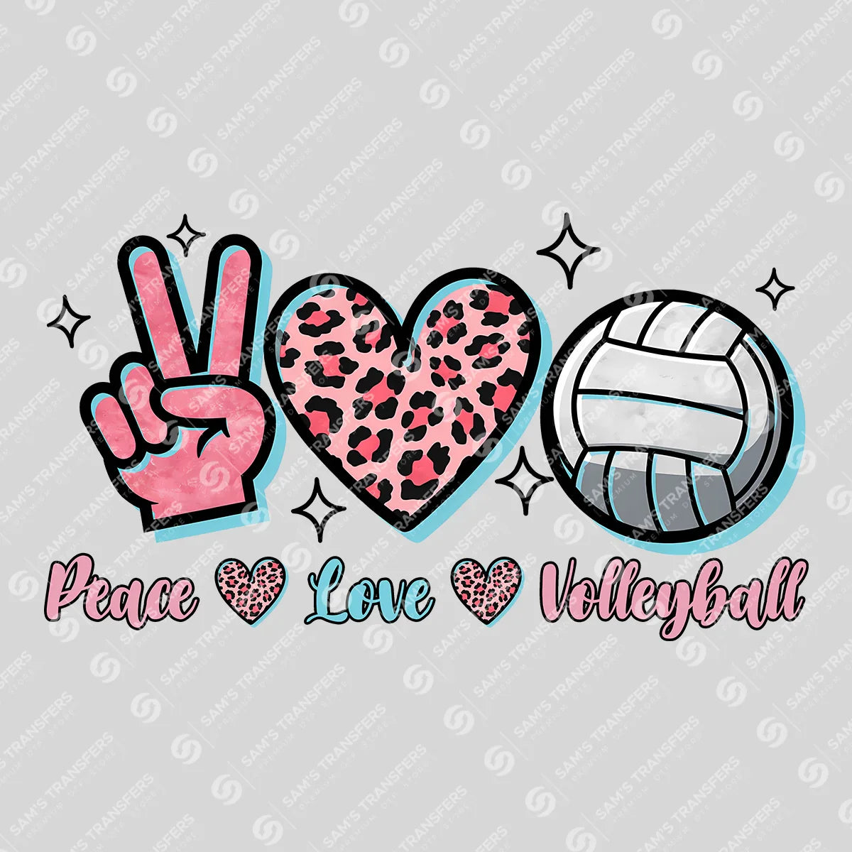 Apparel featuring a Peace Love Volleyball-themed DTF transfer.