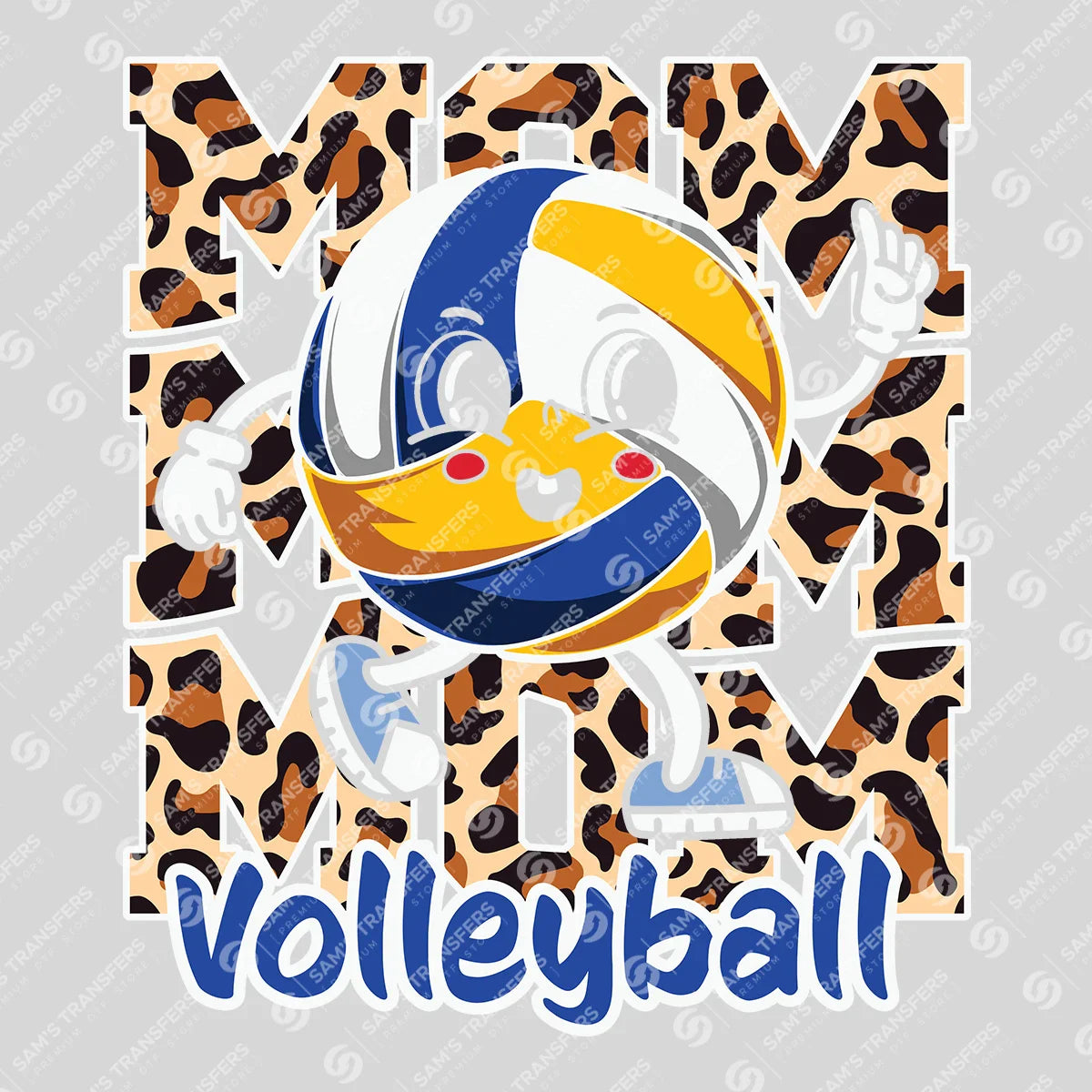 Apparel featuring a Volleyball Mom Leopard-themed DTF transfer.