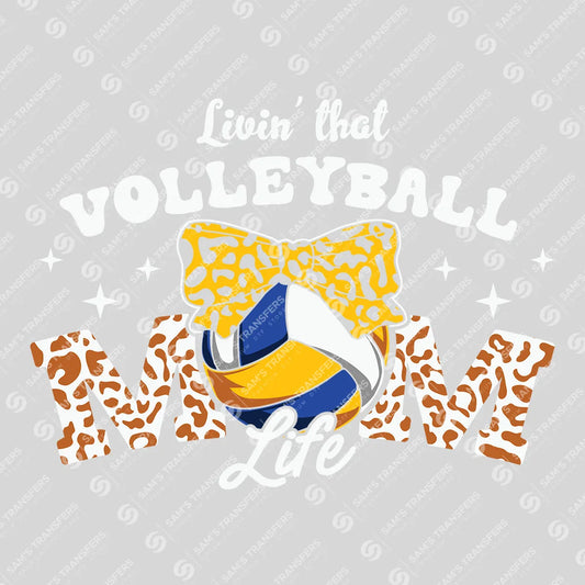 Apparel featuring a Livin That Volleyball Mom Life-themed DTF transfer.