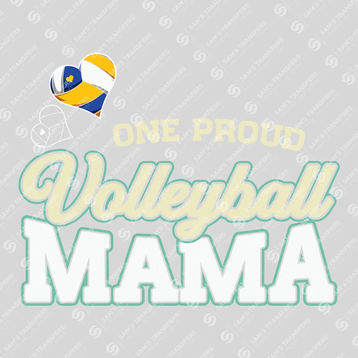 Apparel featuring a One Proud Volleyball Mama-themed DTF transfer.