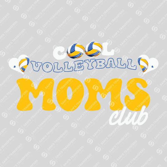 Apparel featuring a Cool Volleyball Moms Club-themed DTF transfer.