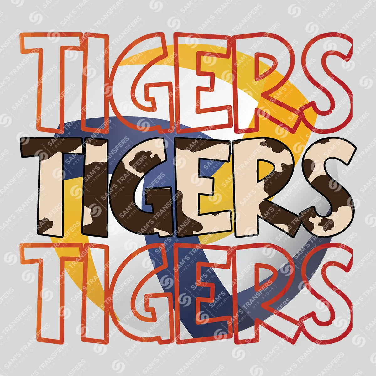 Apparel featuring a Volleyball Tigers-themed DTF transfer.