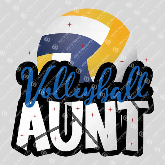 Apparel featuring a Volleyball Aunt-themed DTF transfer.