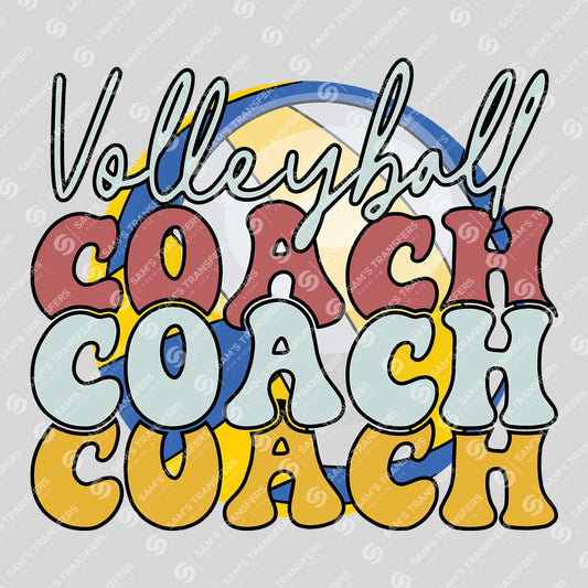 Apparel featuring a Volleyball Coach Retro-themed DTF transfer.
