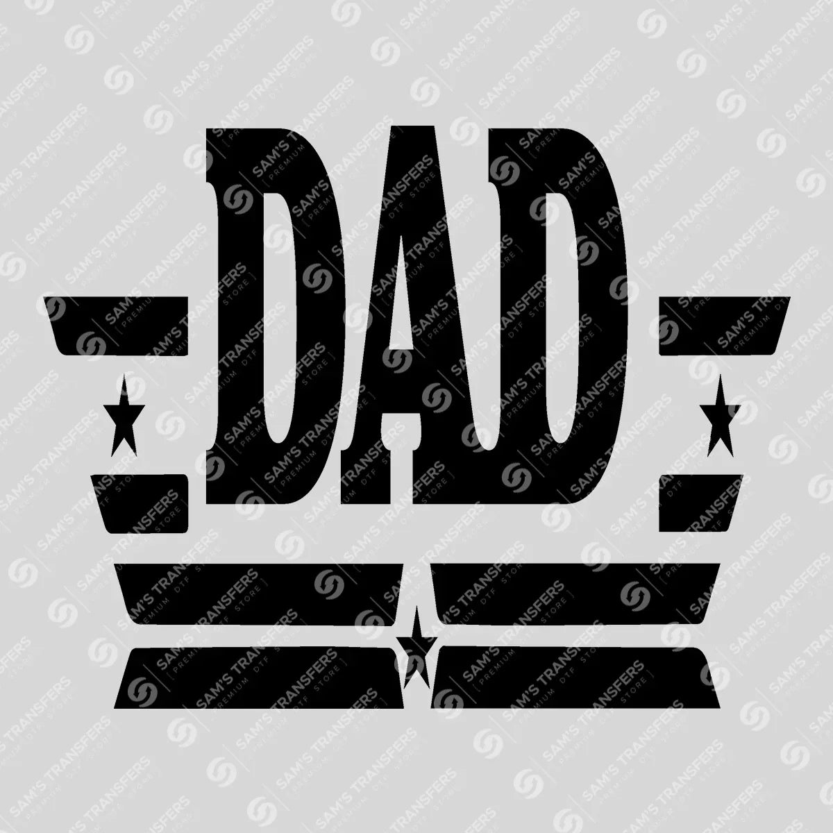 Apparel featuring a Dad Stars Stripes Bold-themed DTF transfer.