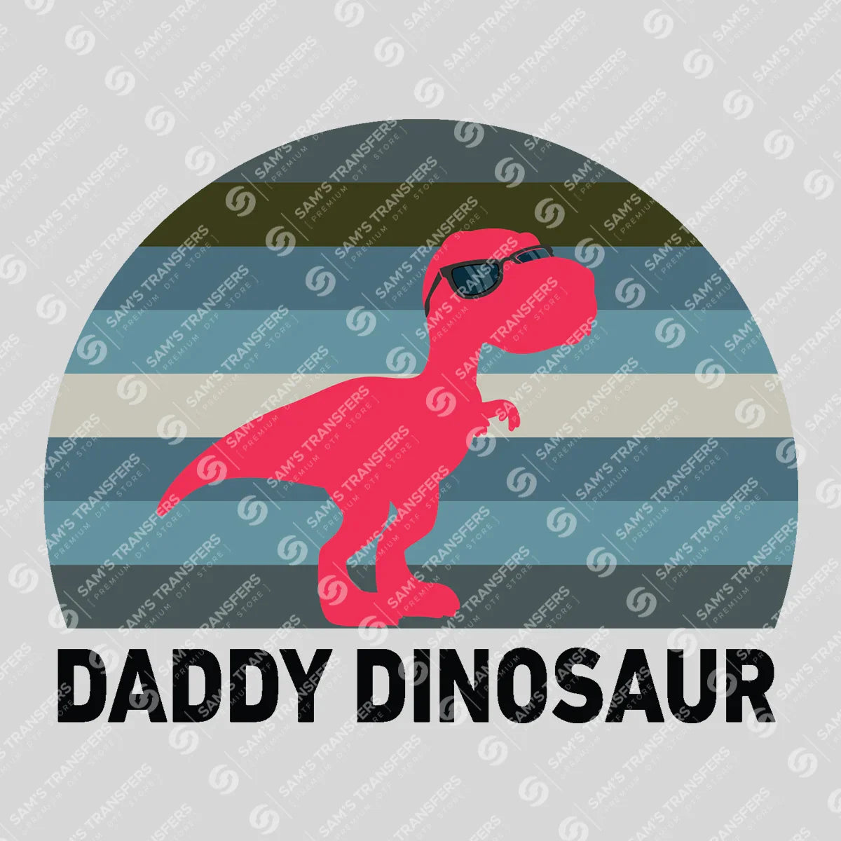 Apparel featuring a Daddy Dinosaur-themed DTF transfer.