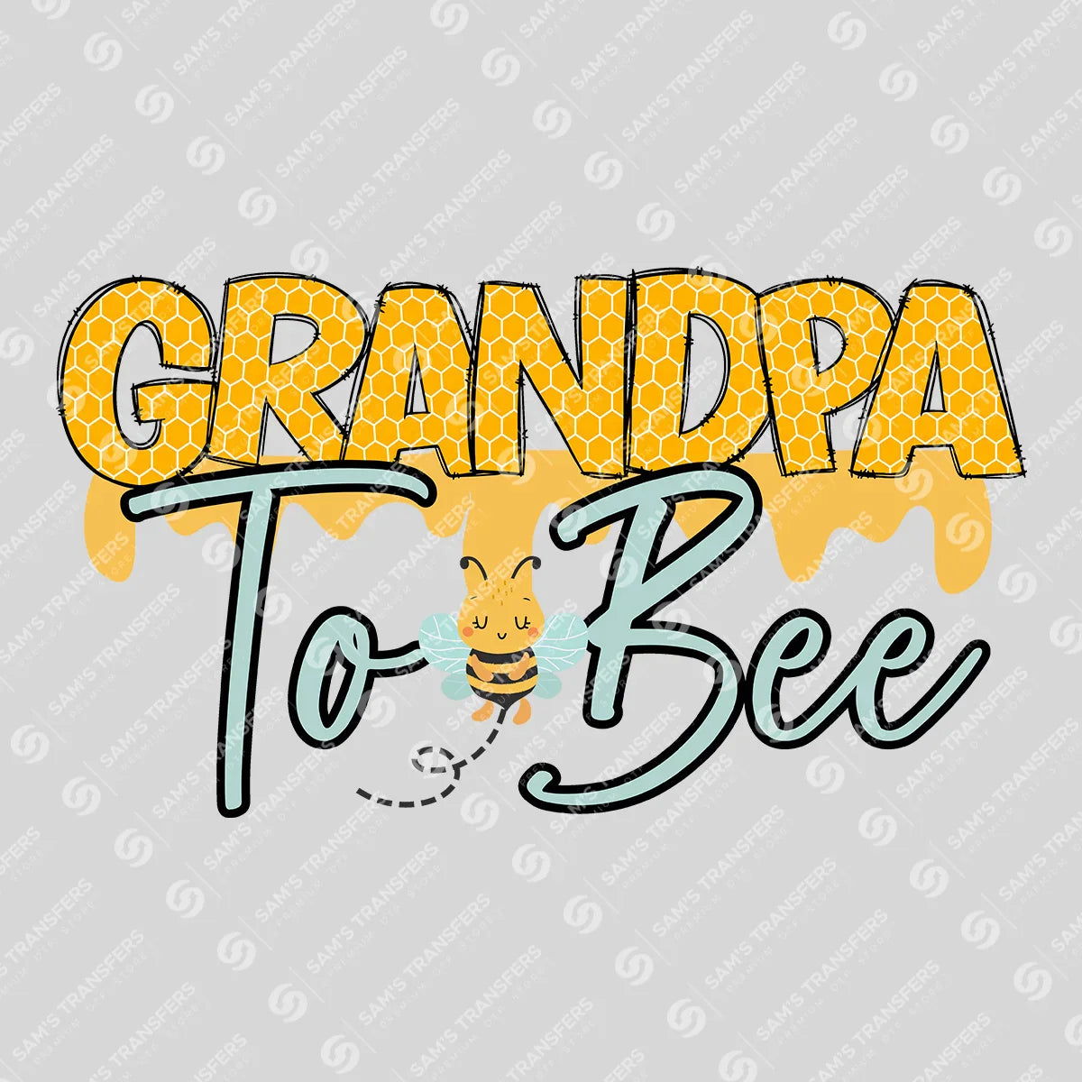 Apparel featuring a Grandpa To Bee-themed DTF transfer.
