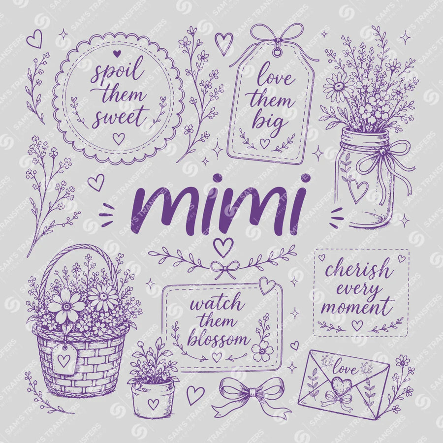 Mimi Wildflower Ready-to-Press DTF Transfer | SAT07063