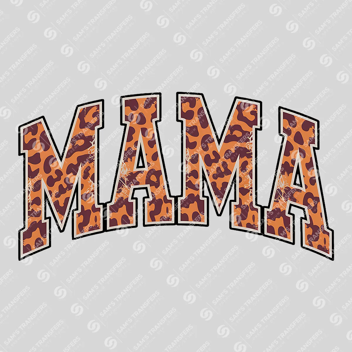 Apparel featuring a Mama Leopard-themed DTF transfer.