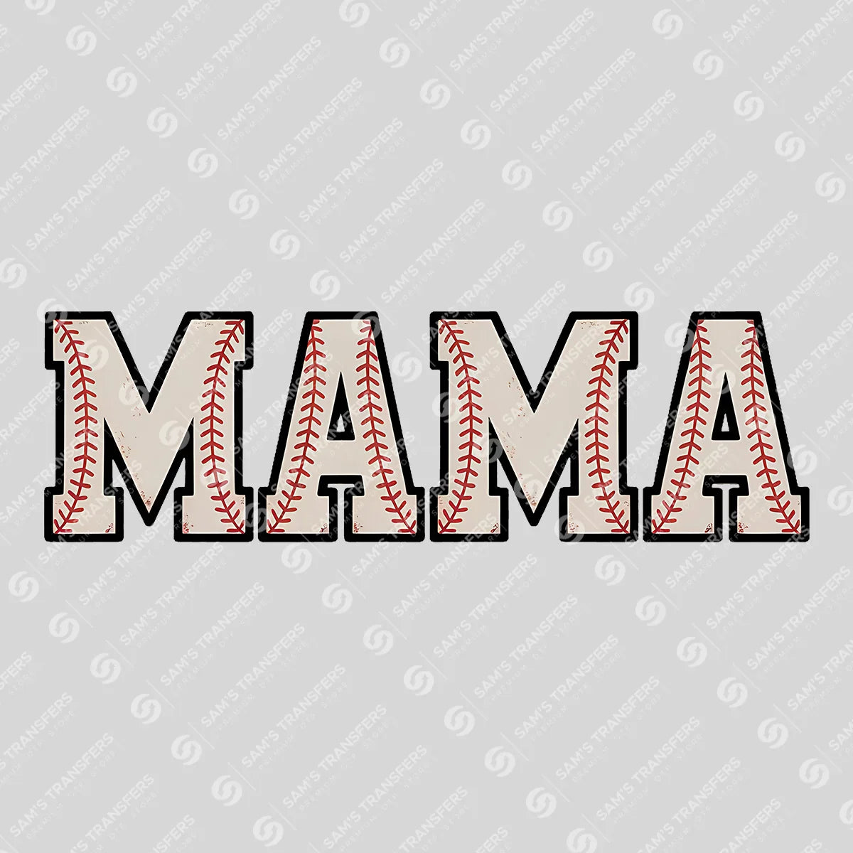 Apparel featuring a Mama Baseball-themed DTF transfer.