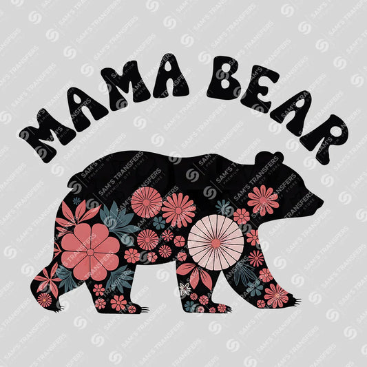 Apparel featuring a Mama Bear-themed DTF transfer.