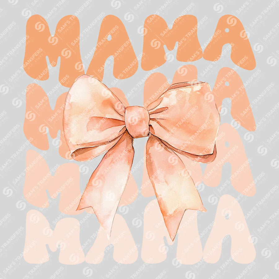 Peach Bow Mama Ready-to-Press DTF Transfer | SAT07168