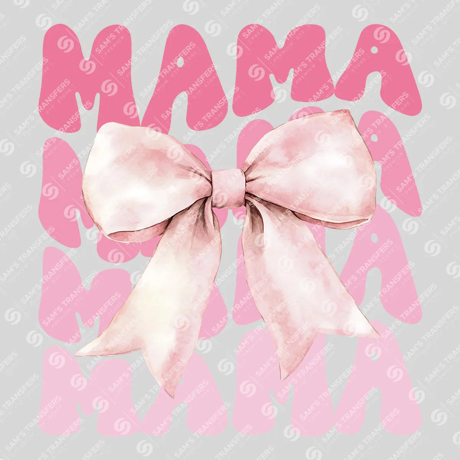 Pink Stacked Bow Mama Ready-to-Press DTF Transfer | SAT07179