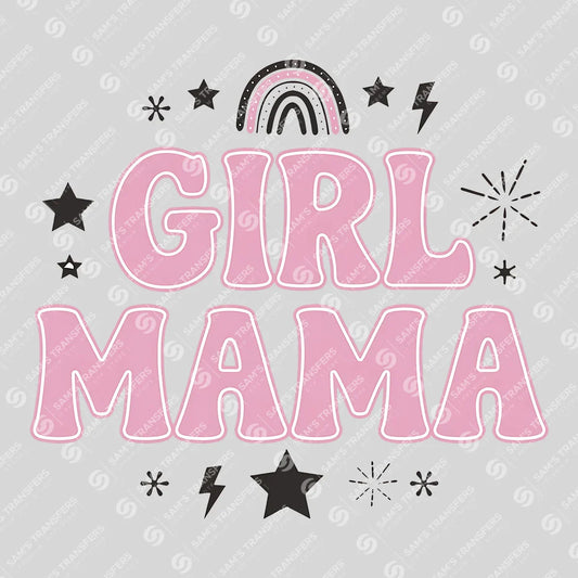 Apparel featuring a Girl Mama-themed DTF transfer.