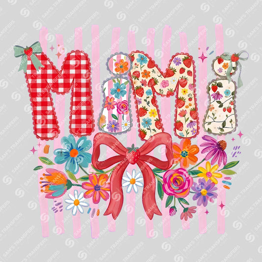 Apparel featuring a Floral Mimi-themed DTF transfer.