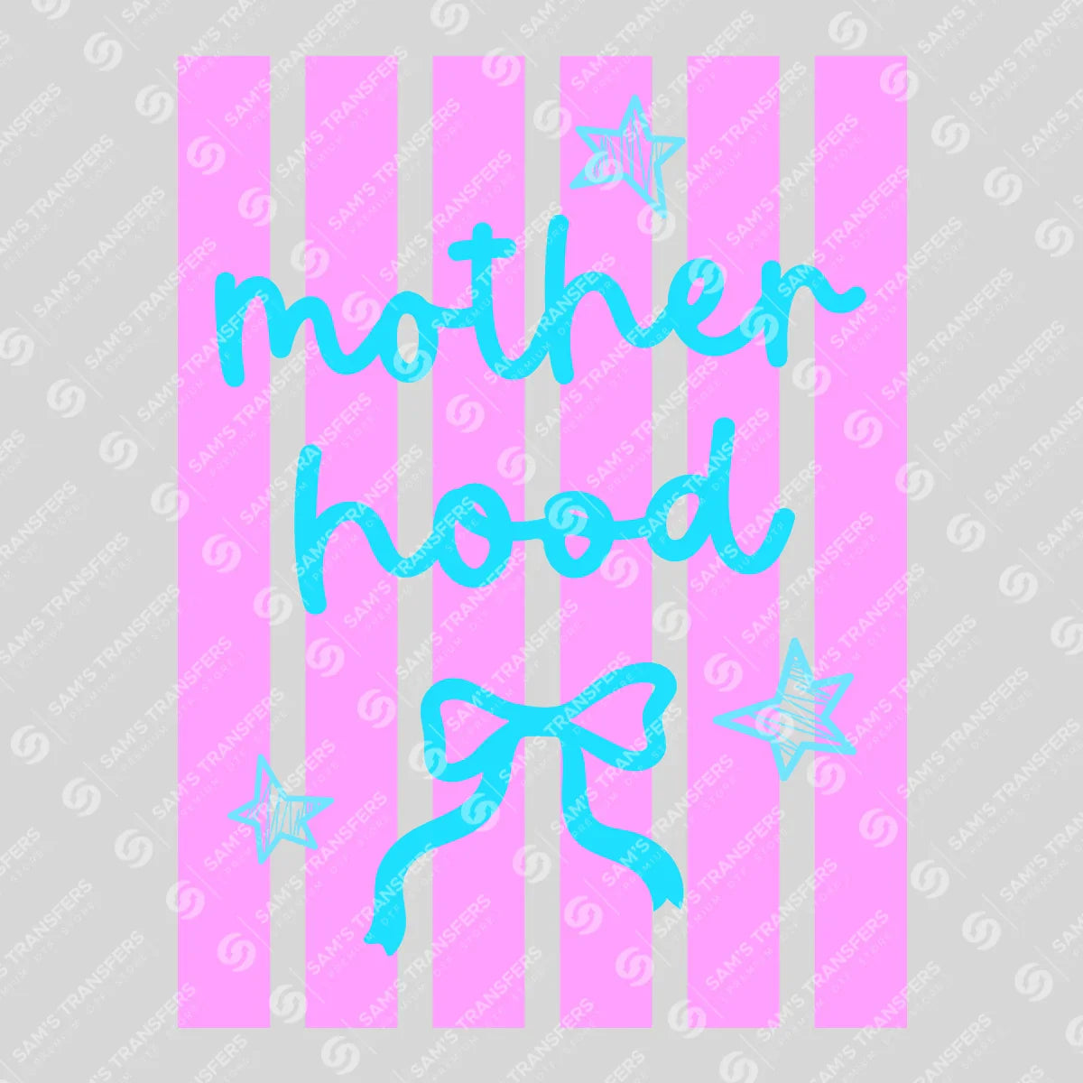 Apparel featuring a Coquette Motherhood-themed DTF transfer.