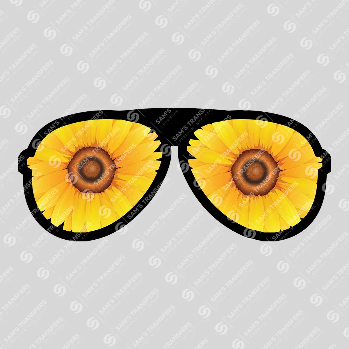 Apparel featuring a Sunflower Sunglasses-themed DTF transfer.