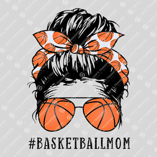 Apparel featuring a Basketball Mom-themed DTF transfer.