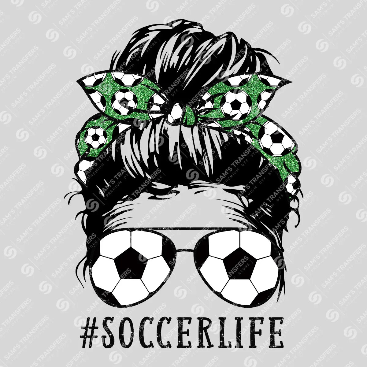 Apparel featuring a Soccer Life-themed DTF transfer.