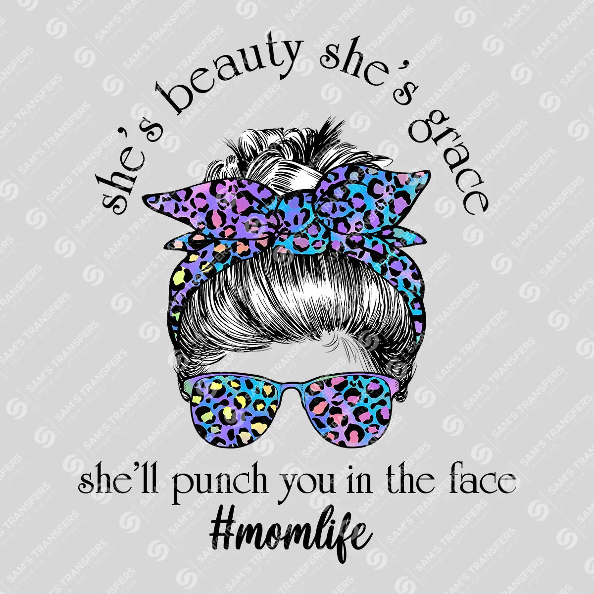 Apparel featuring a She's Beauty She's Grace-themed DTF transfer.
