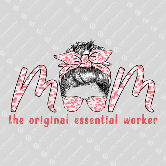 Apparel featuring a Mom Original Essential Worker Sketch-themed DTF transfer.