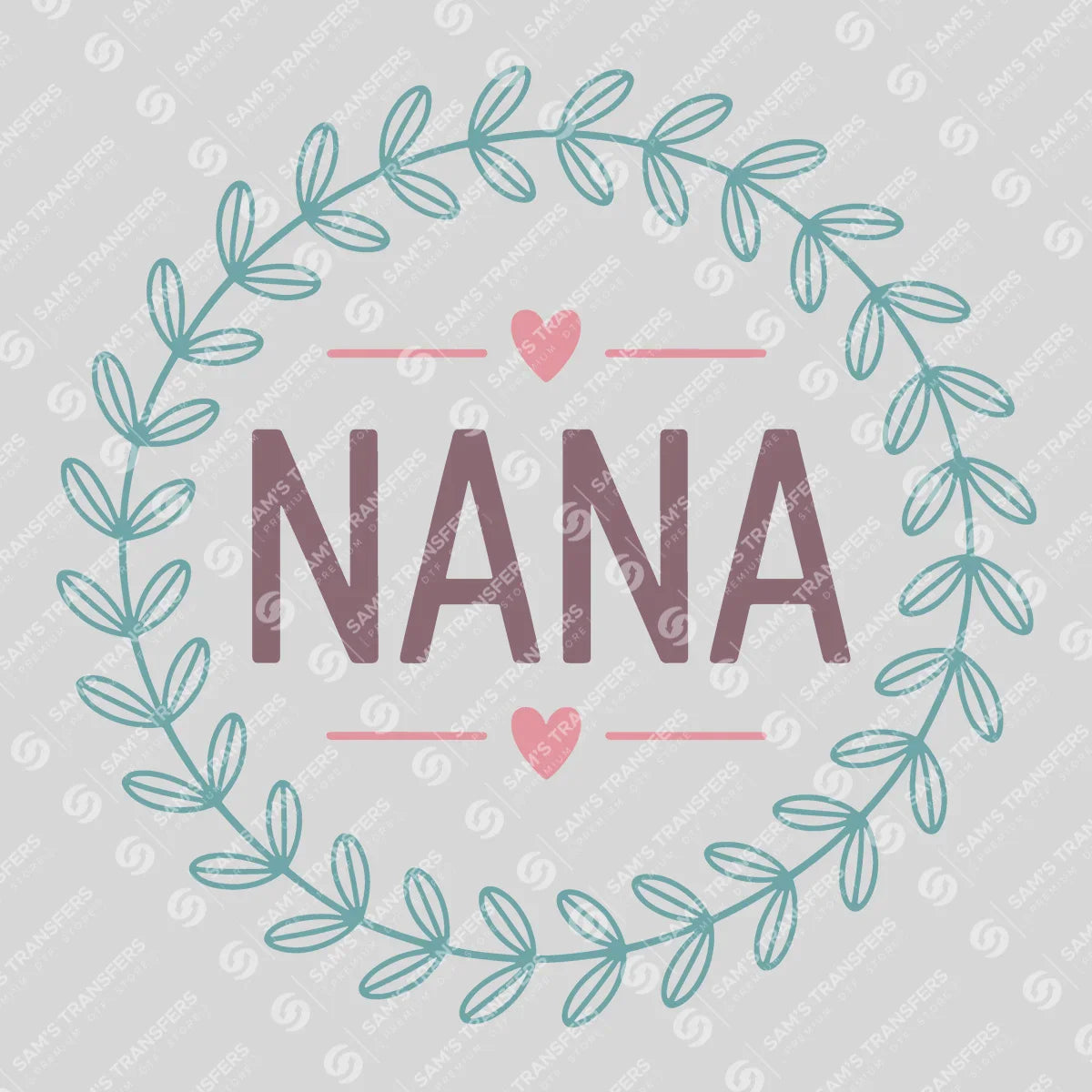 Apparel featuring a Nana Wreath-themed DTF transfer.