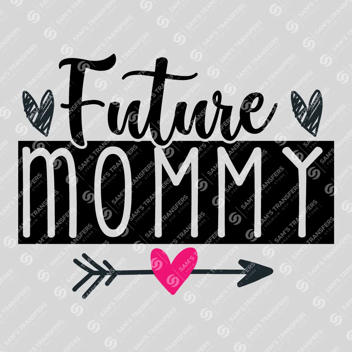 Apparel featuring a Future Mommy Bold-themed DTF transfer.