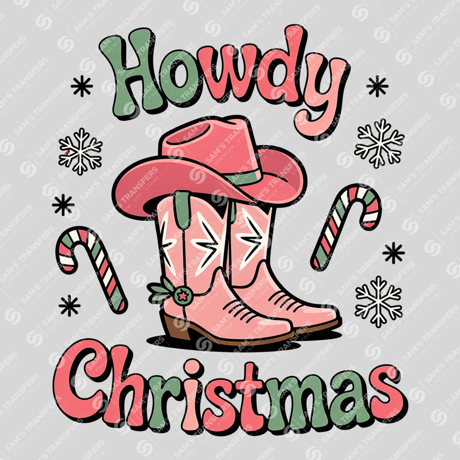 Howdy Christmas Retro Ready-to-Press DTF Transfer | SAT07826