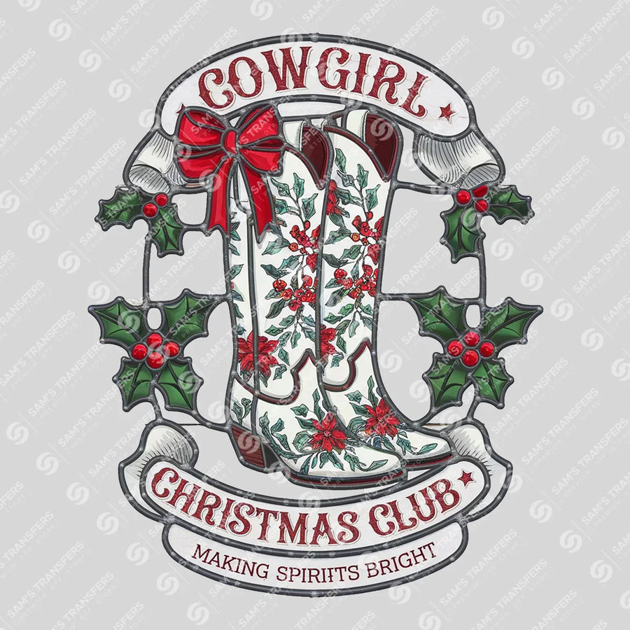 Cowgirl Christmas Club Vintage Ready-to-Press DTF Transfer | SAT07875