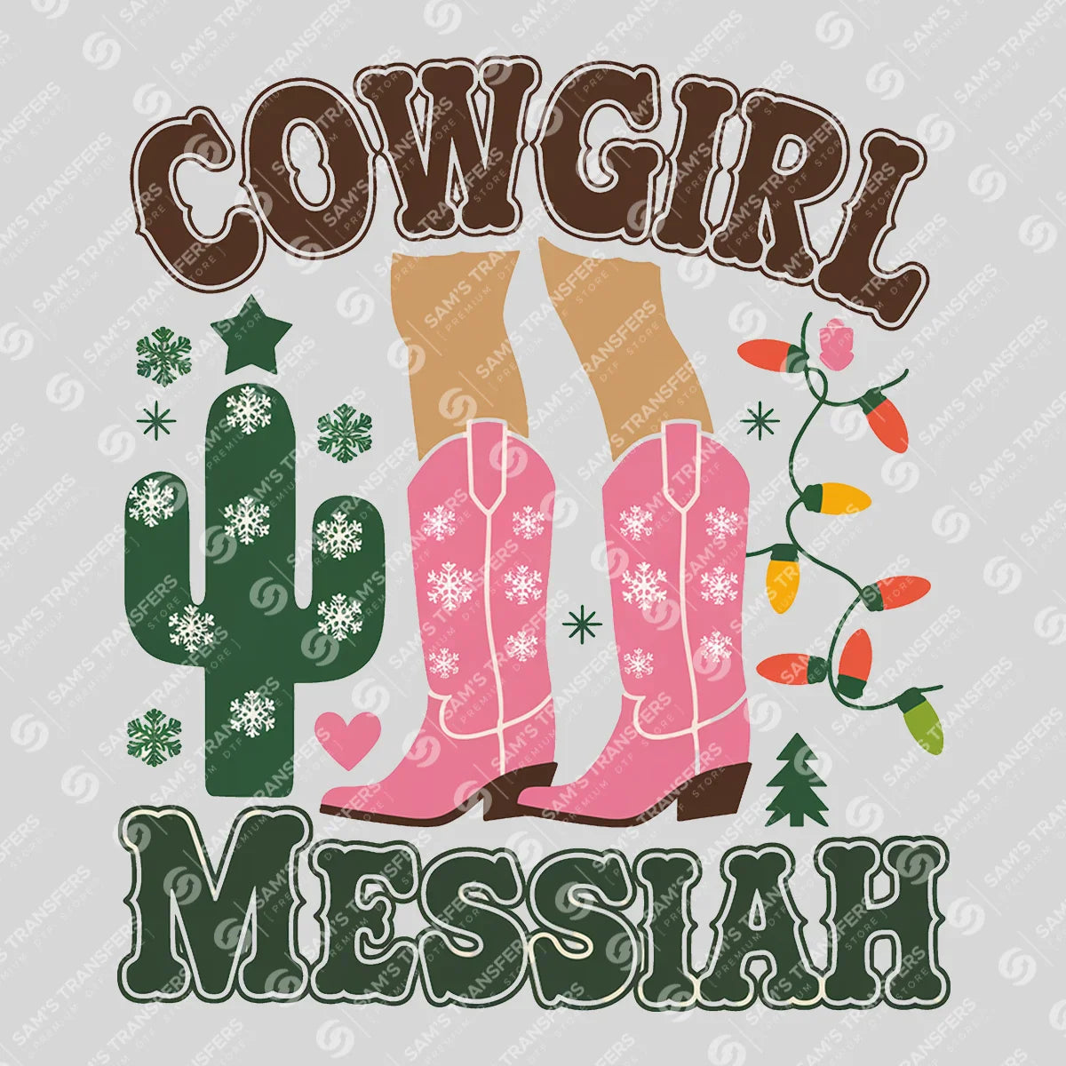 Apparel featuring a Cowgirl Messiah-themed DTF transfer.