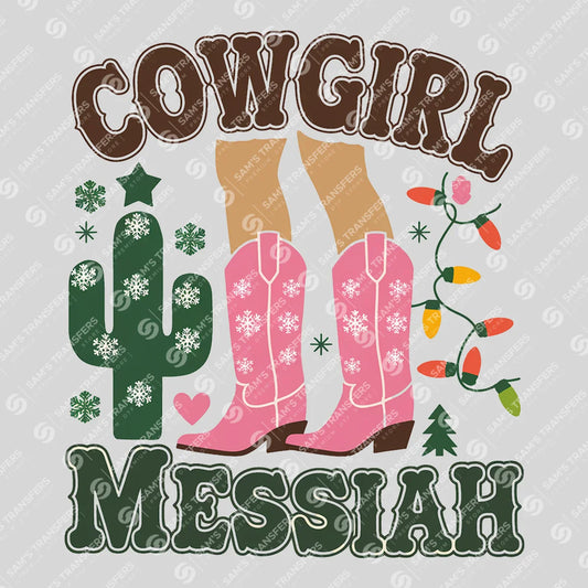 Apparel featuring a Cowgirl Messiah-themed DTF transfer.