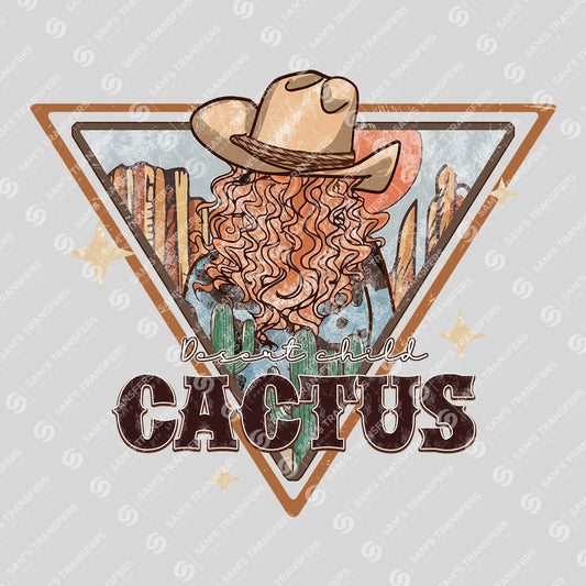 Apparel featuring a Cactus Cowgirl-themed DTF transfer.