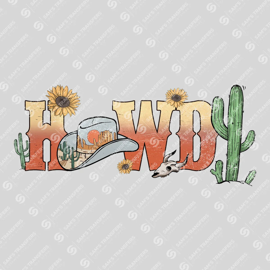 Howdy Desert Sunflowers Ready-to-Press DTF Transfer | SAT07931