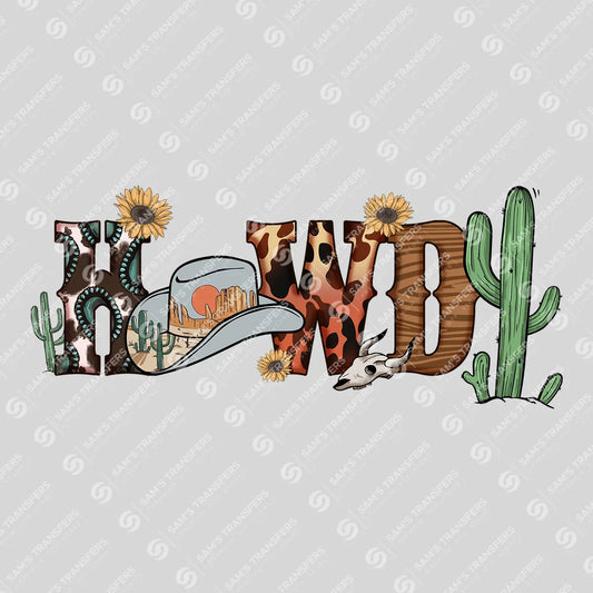 Apparel featuring a Howdy Leopard Turquoise-themed DTF transfer.
