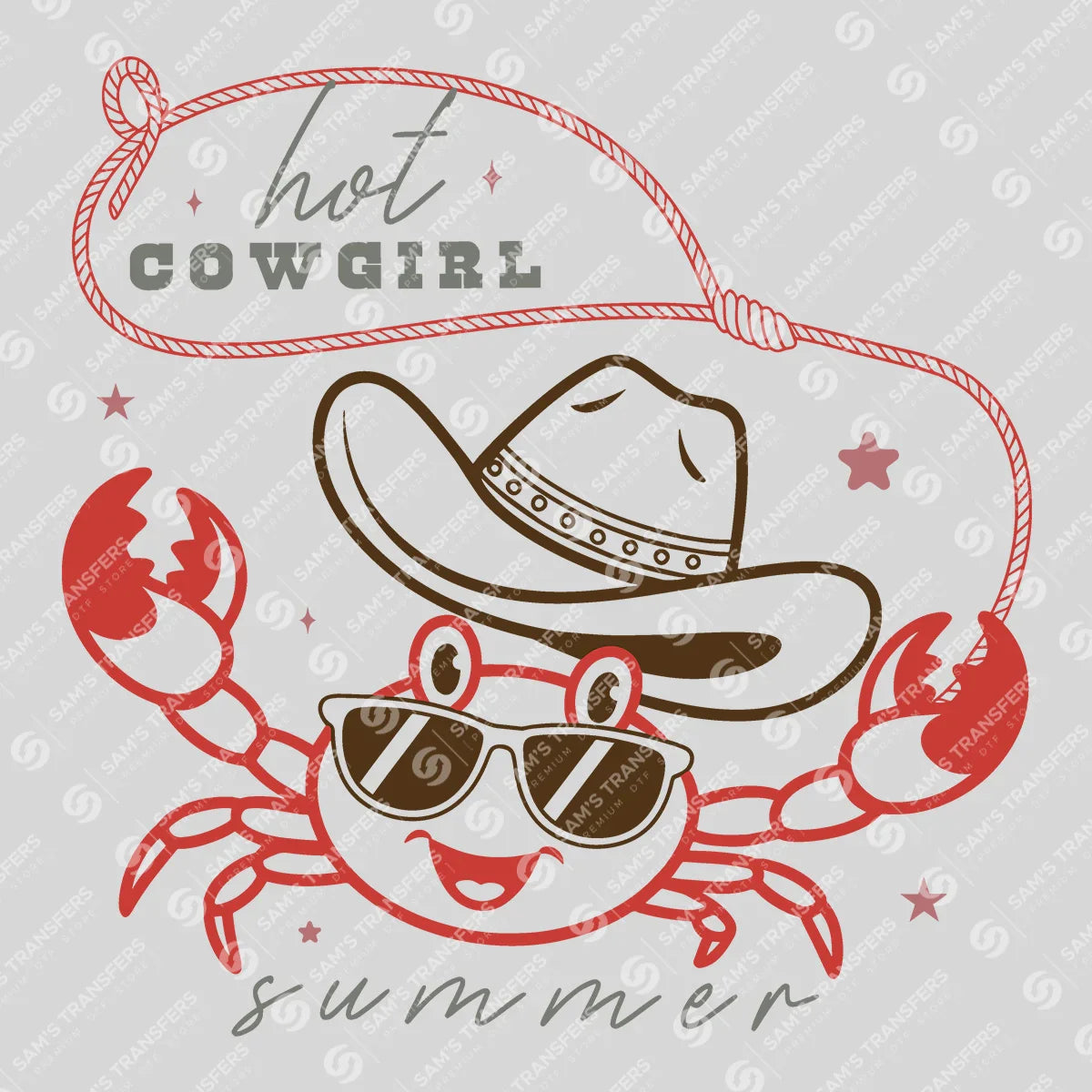 Apparel featuring a Hot Cowgirl Summer-themed DTF transfer.