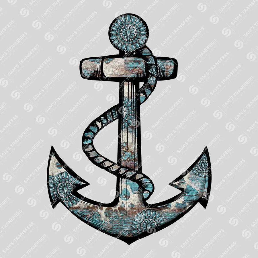 Turquoise Anchor Ready-to-Press DTF Transfer | SAT07995