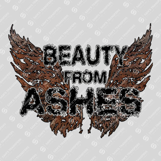 Apparel featuring a Beauty From Ashes Brown-themed DTF transfer.