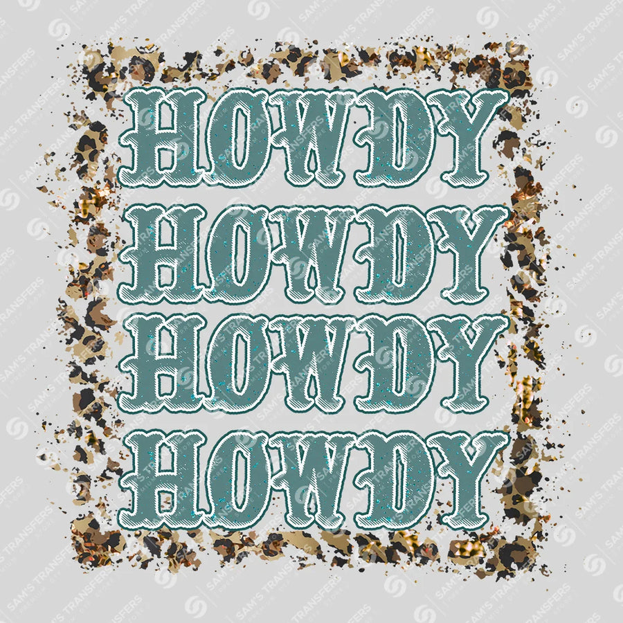 Howdy Repeat Teal Ready-to-Press DTF Transfer | SAT08011