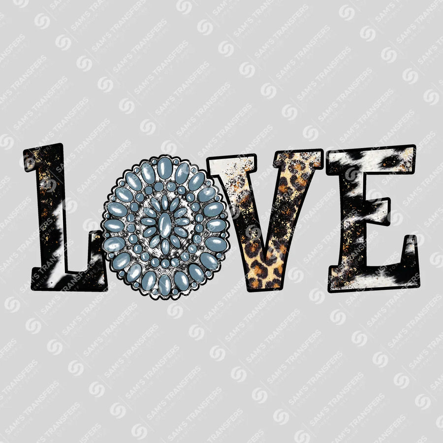 Love Western Concho Ready-to-Press DTF Transfer | SAT08014