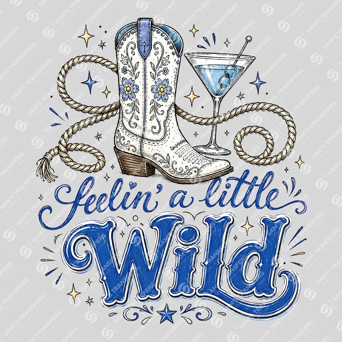 Apparel featuring a Feelin a Little Wild-themed DTF transfer.