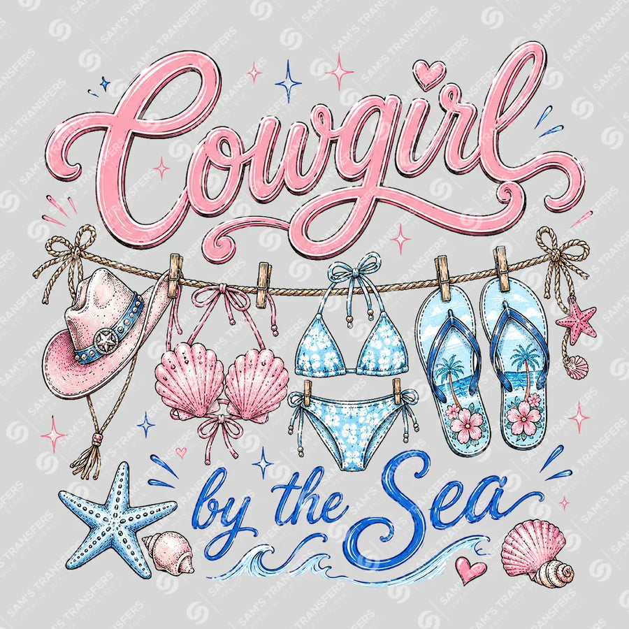 Cowgirl by the Sea Clothesline Ready-to-Press DTF Transfer | SAT08031